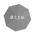 8-eckig - rund &iuml;&iquest;&frac12; 210 cm